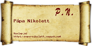 Pápa Nikolett névjegykártya
